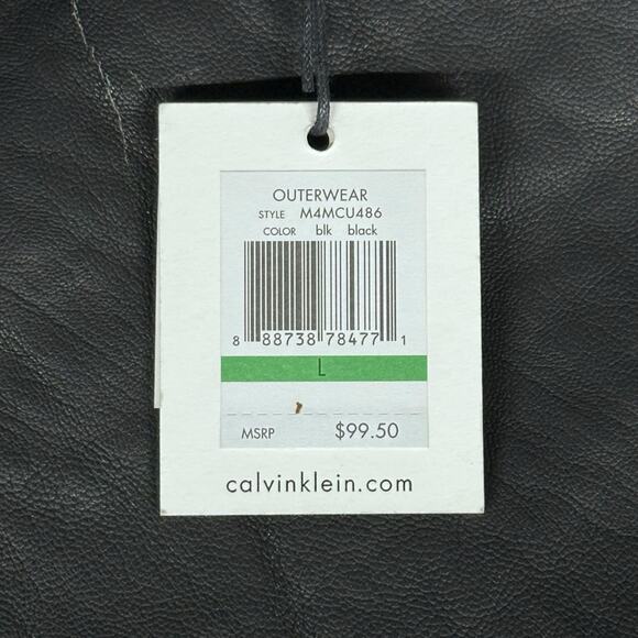 Calvin Klein Women’s Black Faux Leather Moto Jacket – Size Large - Picture 8 of 8